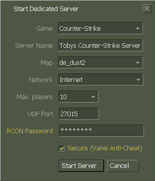 CS 1.6 dedicated standalone server
