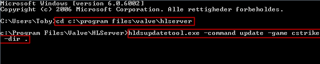 Dedicated server command prompt